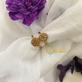 Premium AD Stone Toe Rings-Spiked Flower-White -G7507